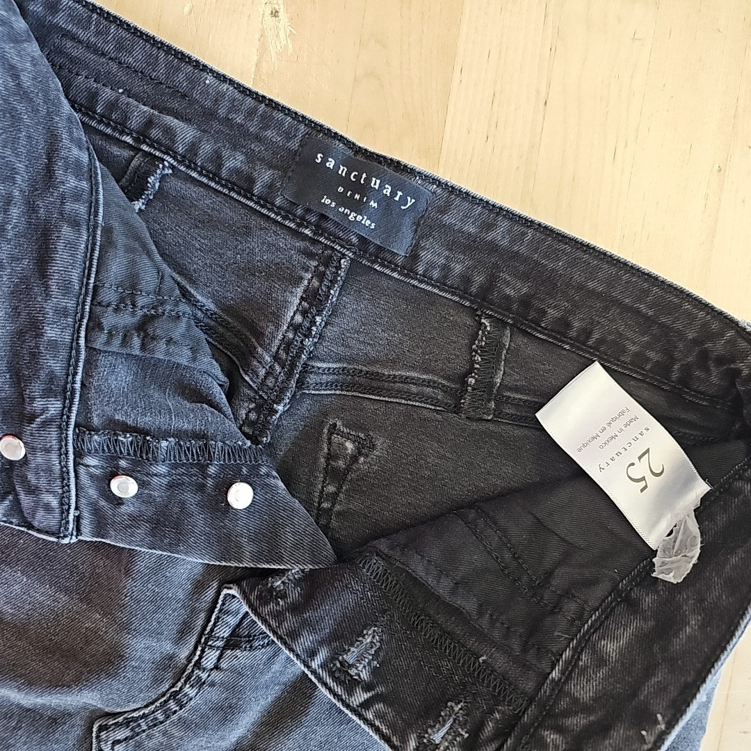 Sanctuary Size 25 Black Denim Preloved Skirt