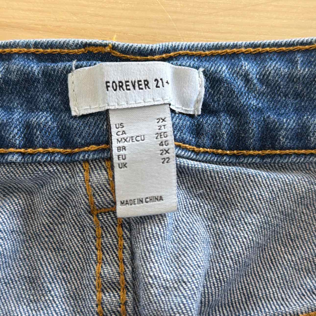 Forever 21 Size 0X Gold Denim Preloved 2 pc sets