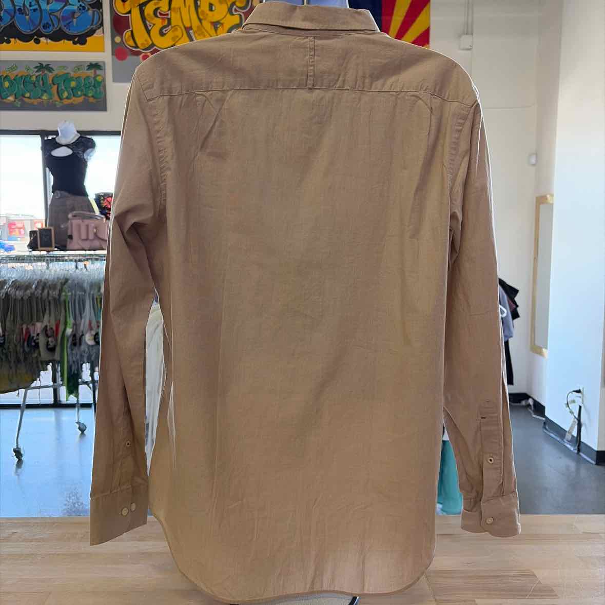 Banana Republic Size L Tan New MENS Button Down Shirt