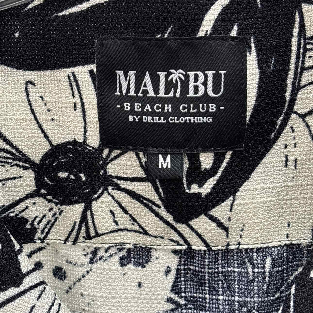 Malibu Size M Black Preloved MENS Button Down Shirt
