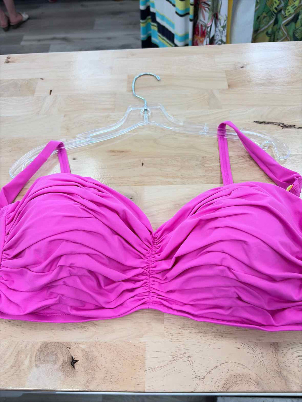 Bleu Size 40D Shirred Bikini Top - Dahlia