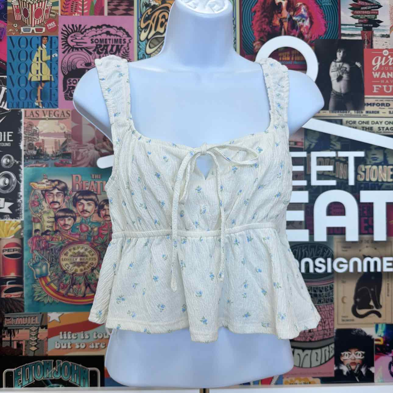 pink rose Size S White Blue New Tank