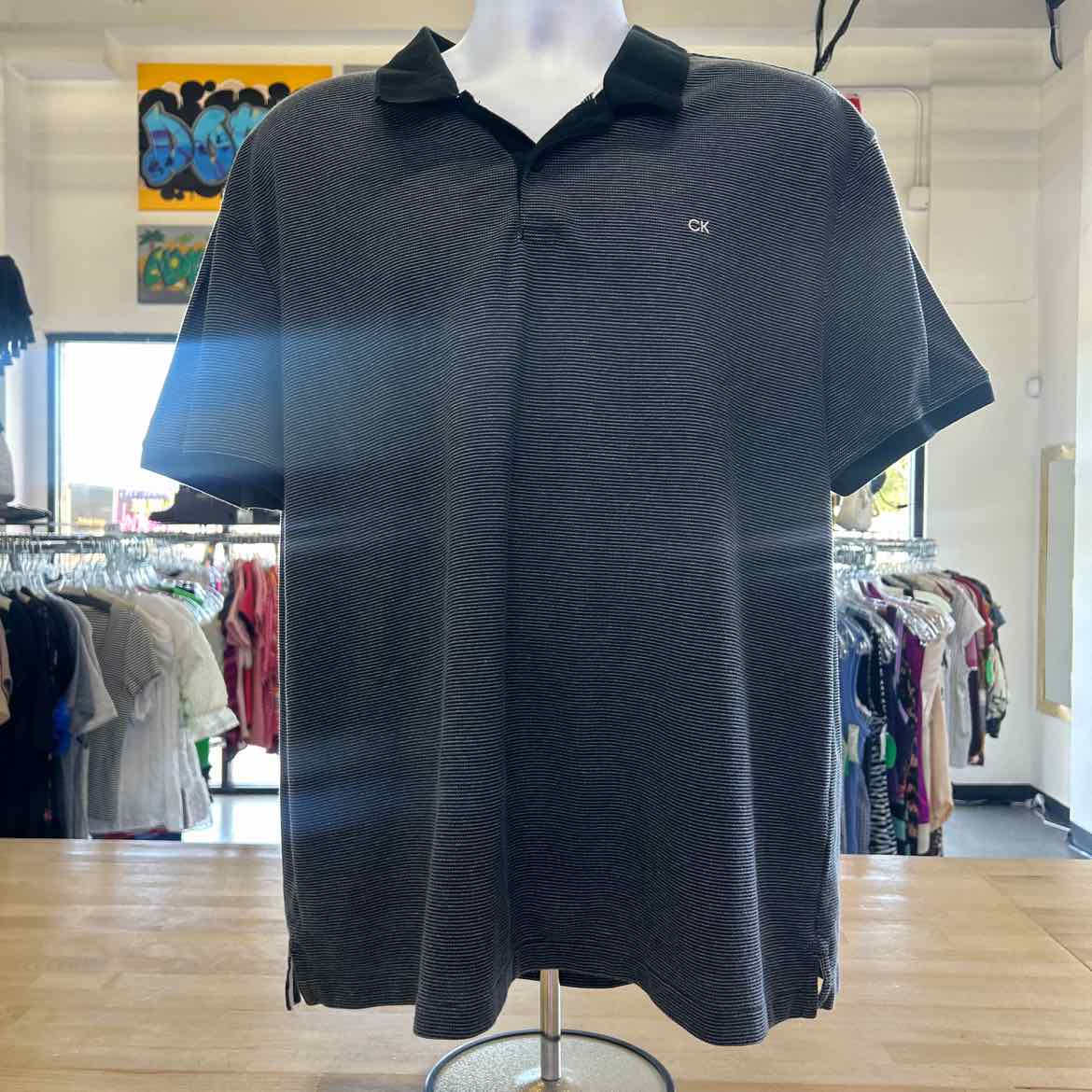 Calvin Klein Size XXL Black Preloved MENS Polo