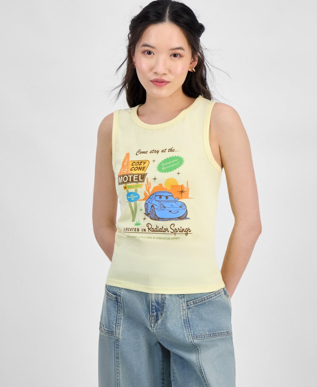 Disney Juniors' Cars Radiator Springs Graphic Tank Top - Yellow