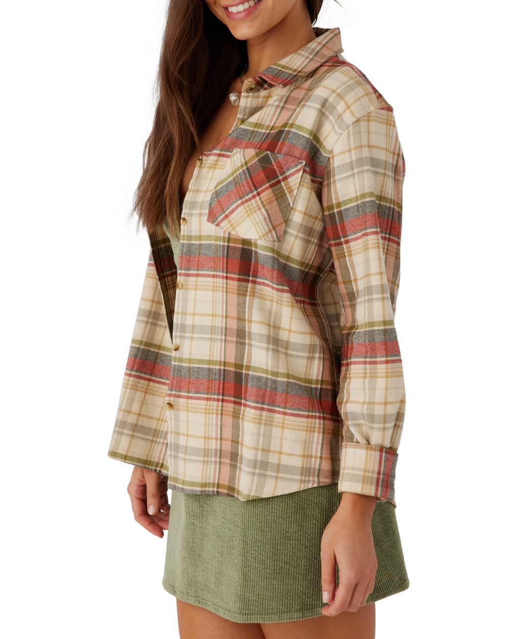 O'Neil Size XS Logan Plaid Cotton Flannel Button-Front Shirt
