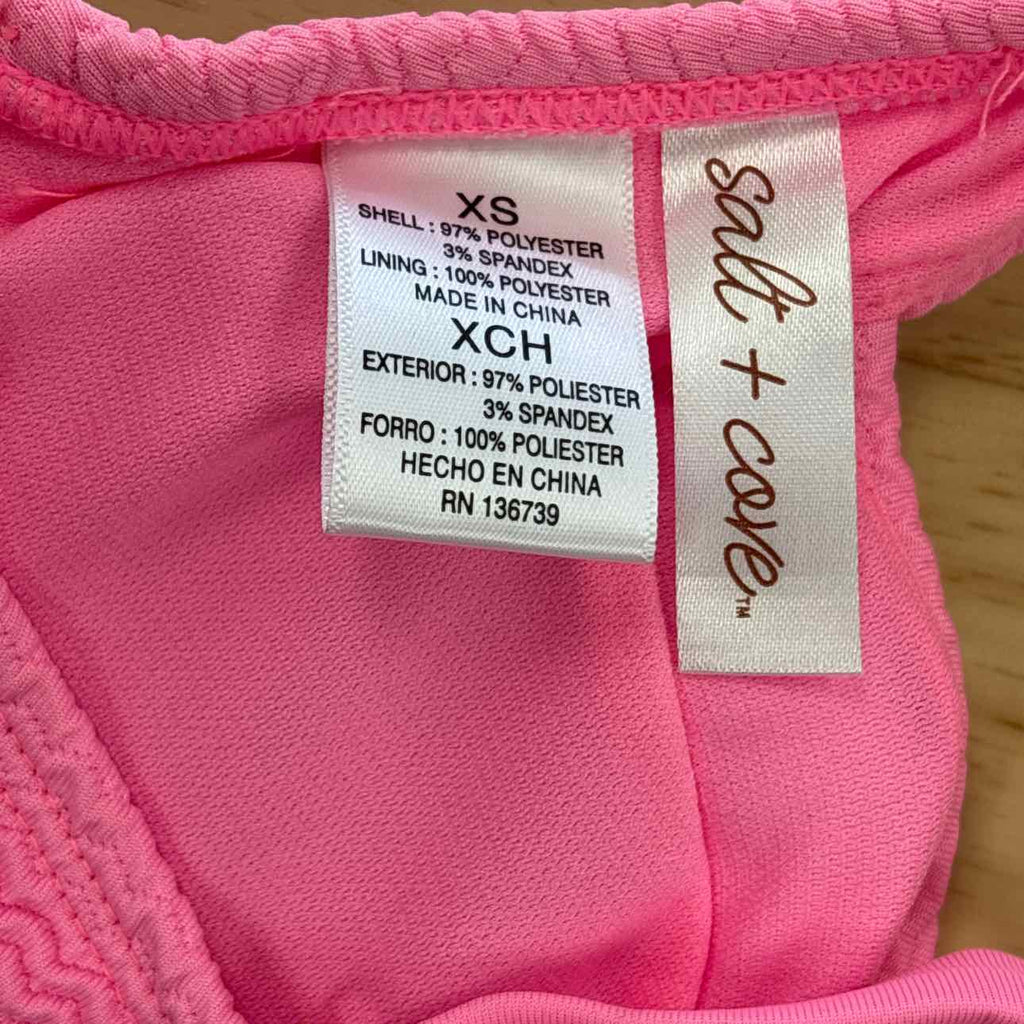 Salt + Cove Size XS Wavy-Scrunch Scoop-Neck Bralette Bikini
