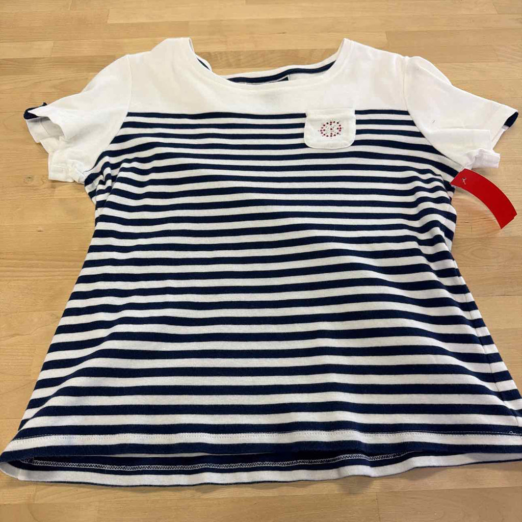 Karen Scott Size PL White/Blue Preloved T-shirt