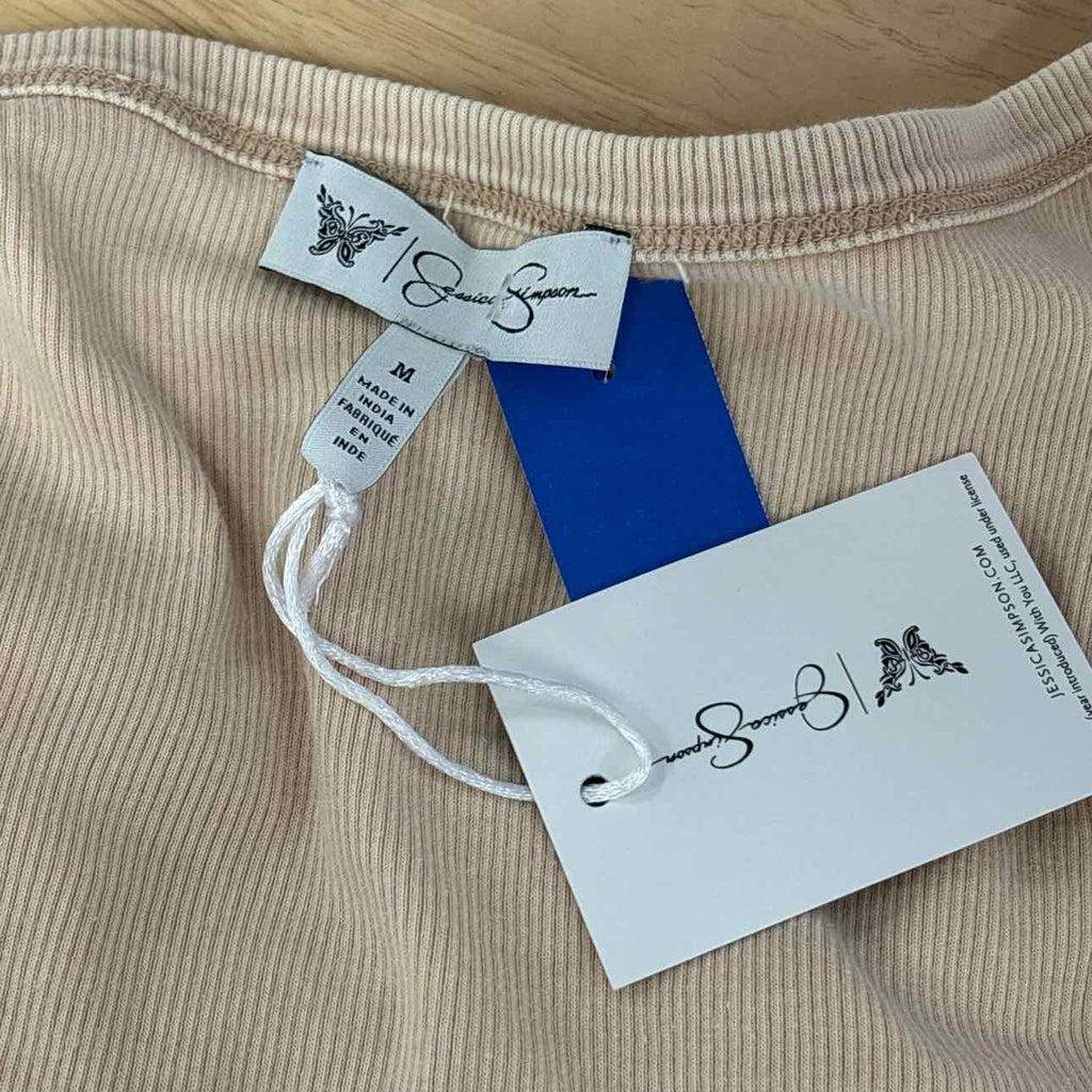 Jessica Simpson Size M Pink Ribbed New Button Down LS
