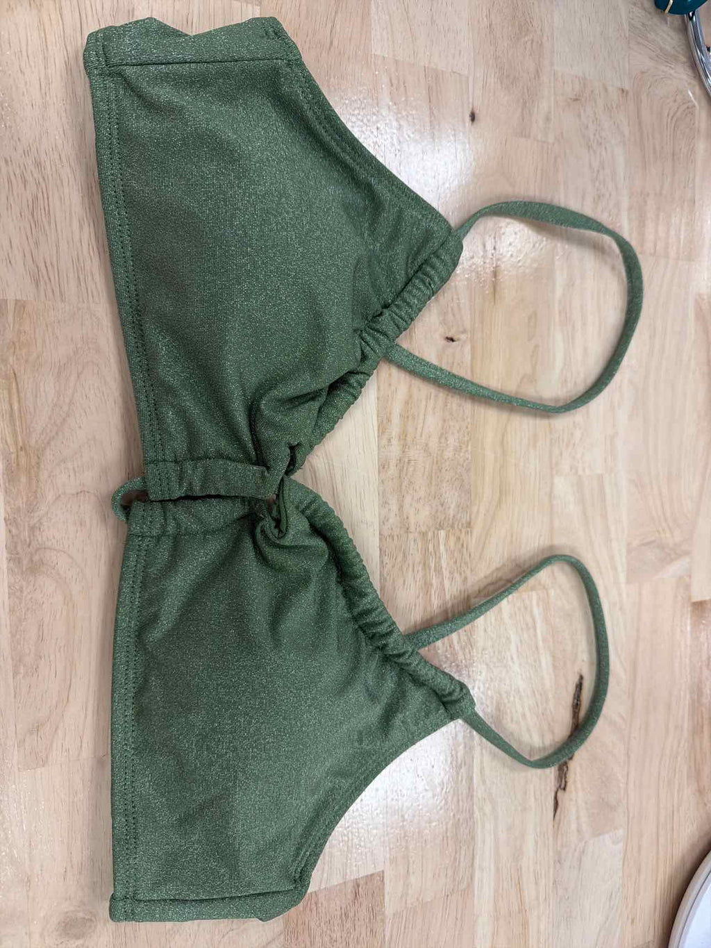 Salt + Cove Size XL Solid Lurex Twist-Front Bralette Bikini