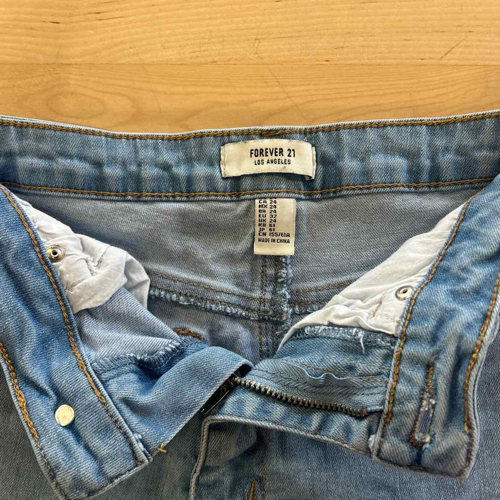 Forever 21 Women Size 24 Blue Denim Preloved Shorts