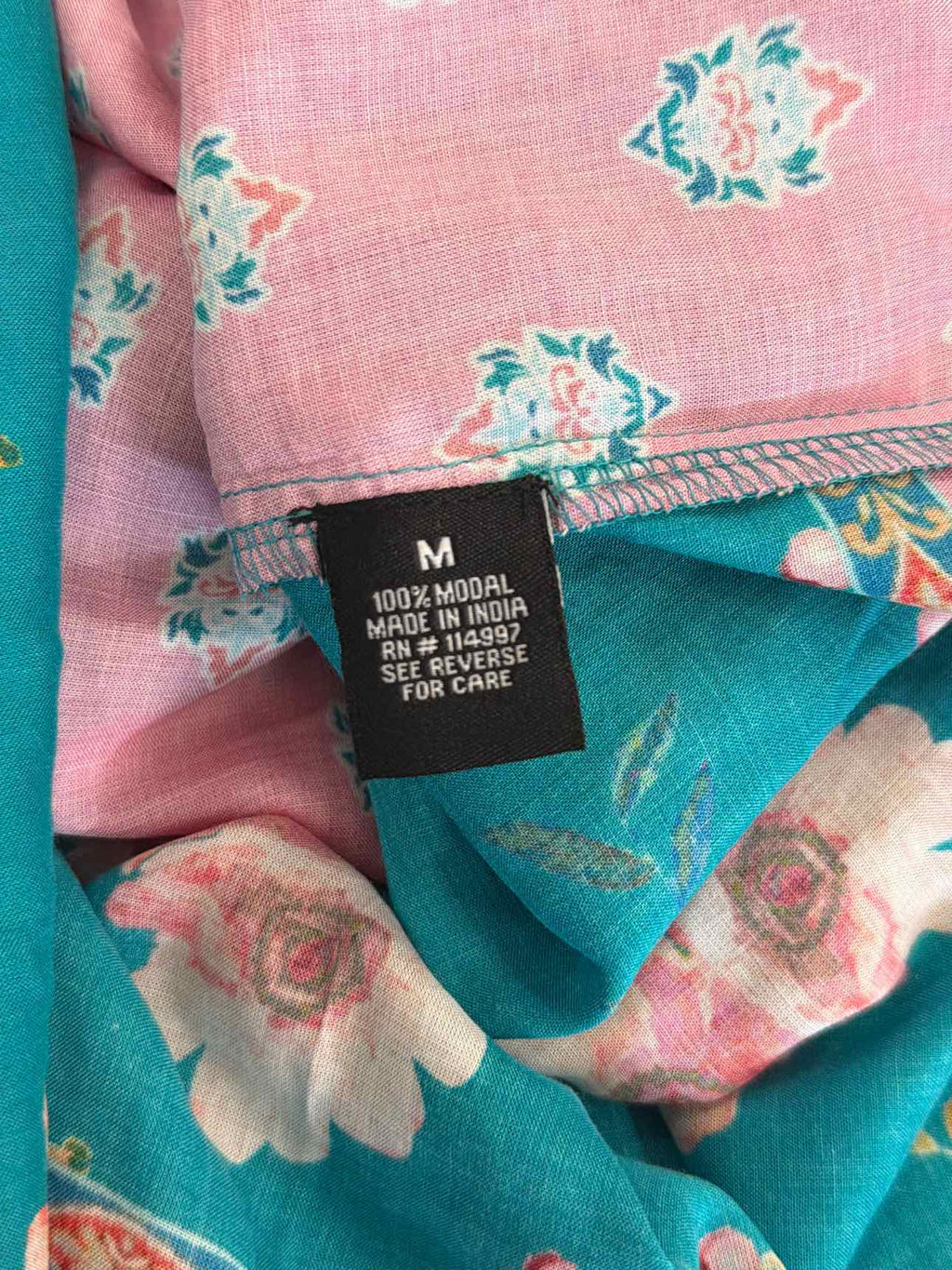 Tolani Size M teal & pink Shirt