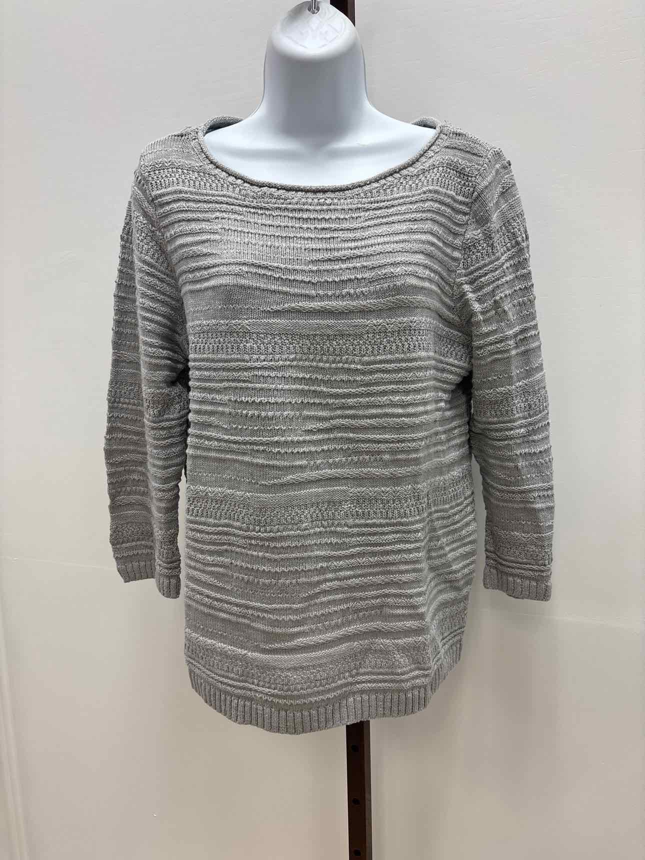 J Jill Size M Gray Knit New Knit Top