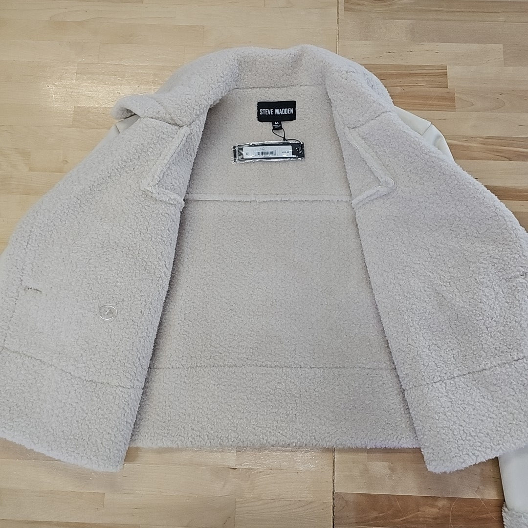 Steve Madden Women's Athen Faux-Shearling Aviator Jacket