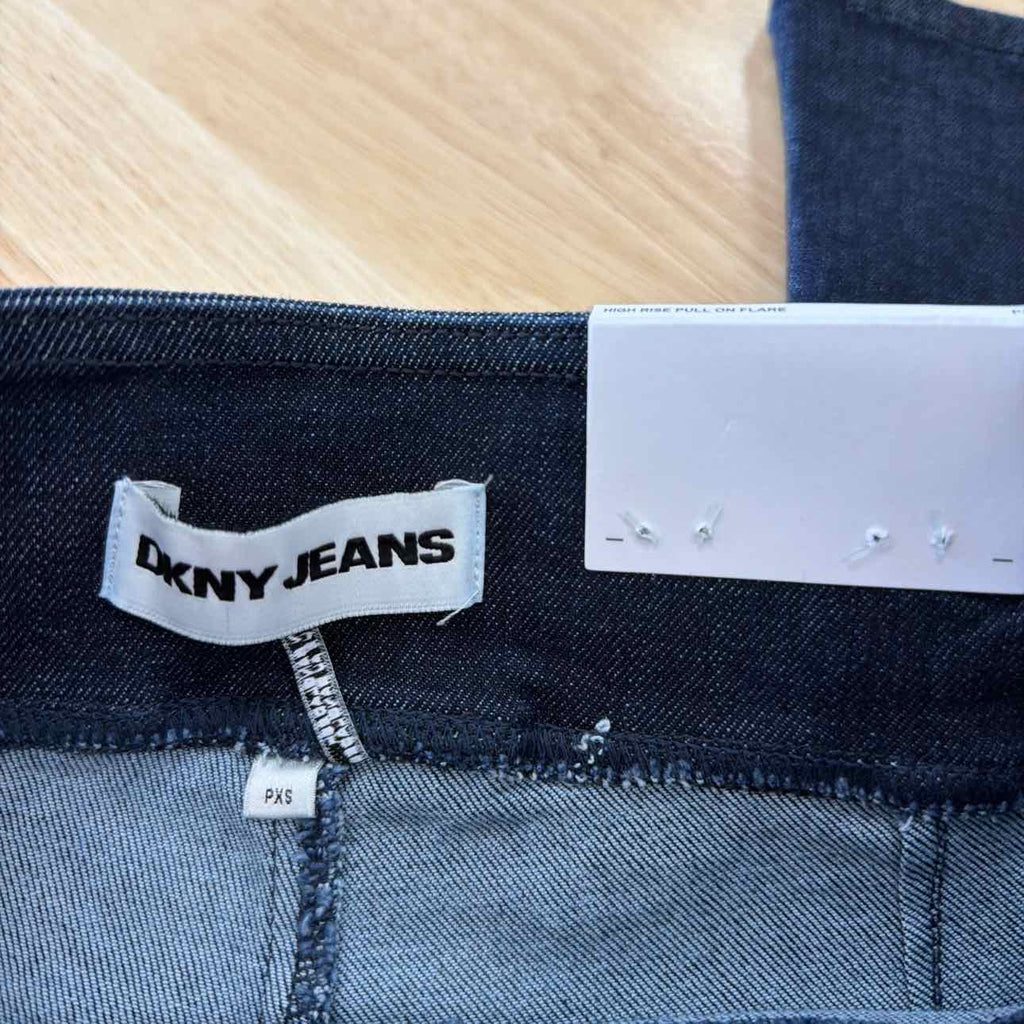 DKNY Size PXS Petite High-Rise Pull-on Kick-Flare Jeans