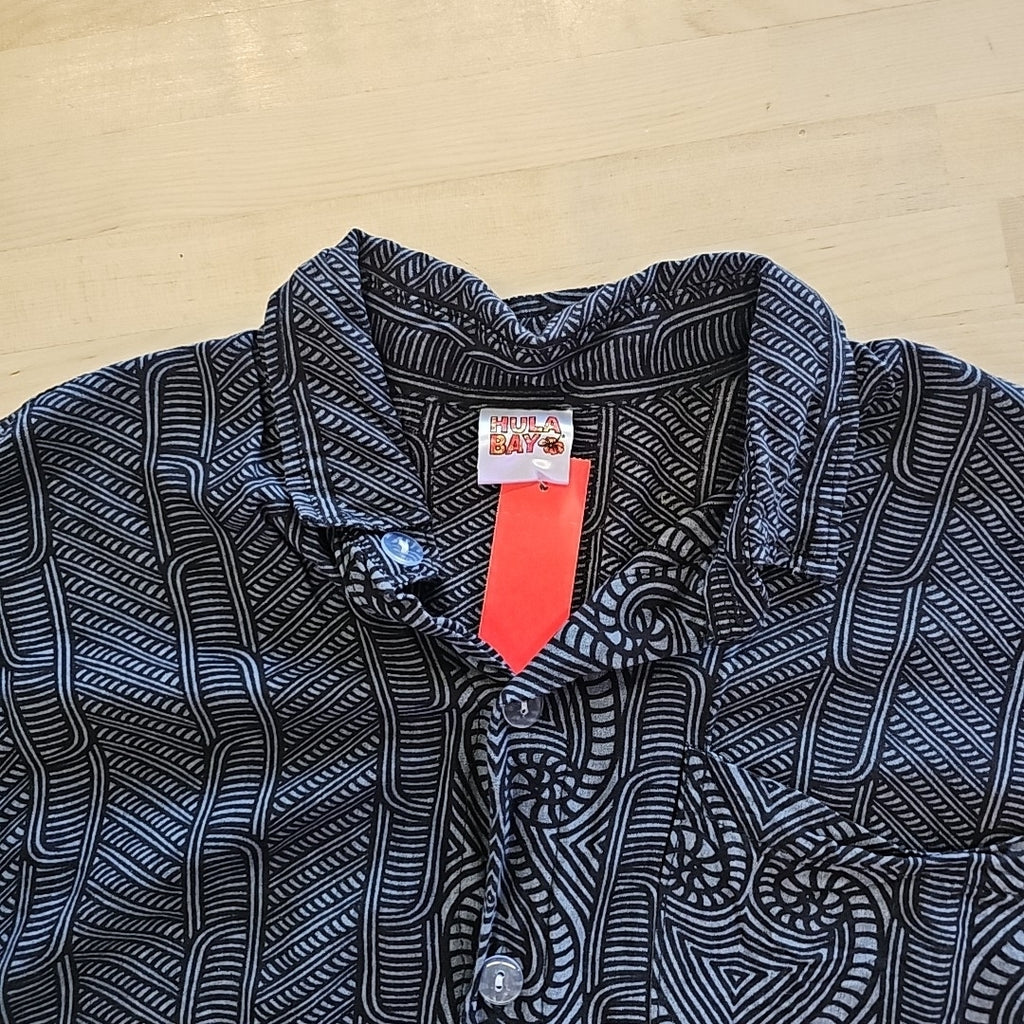 Hula Bay Size M Gray Preloved MENS Button Down Shirt