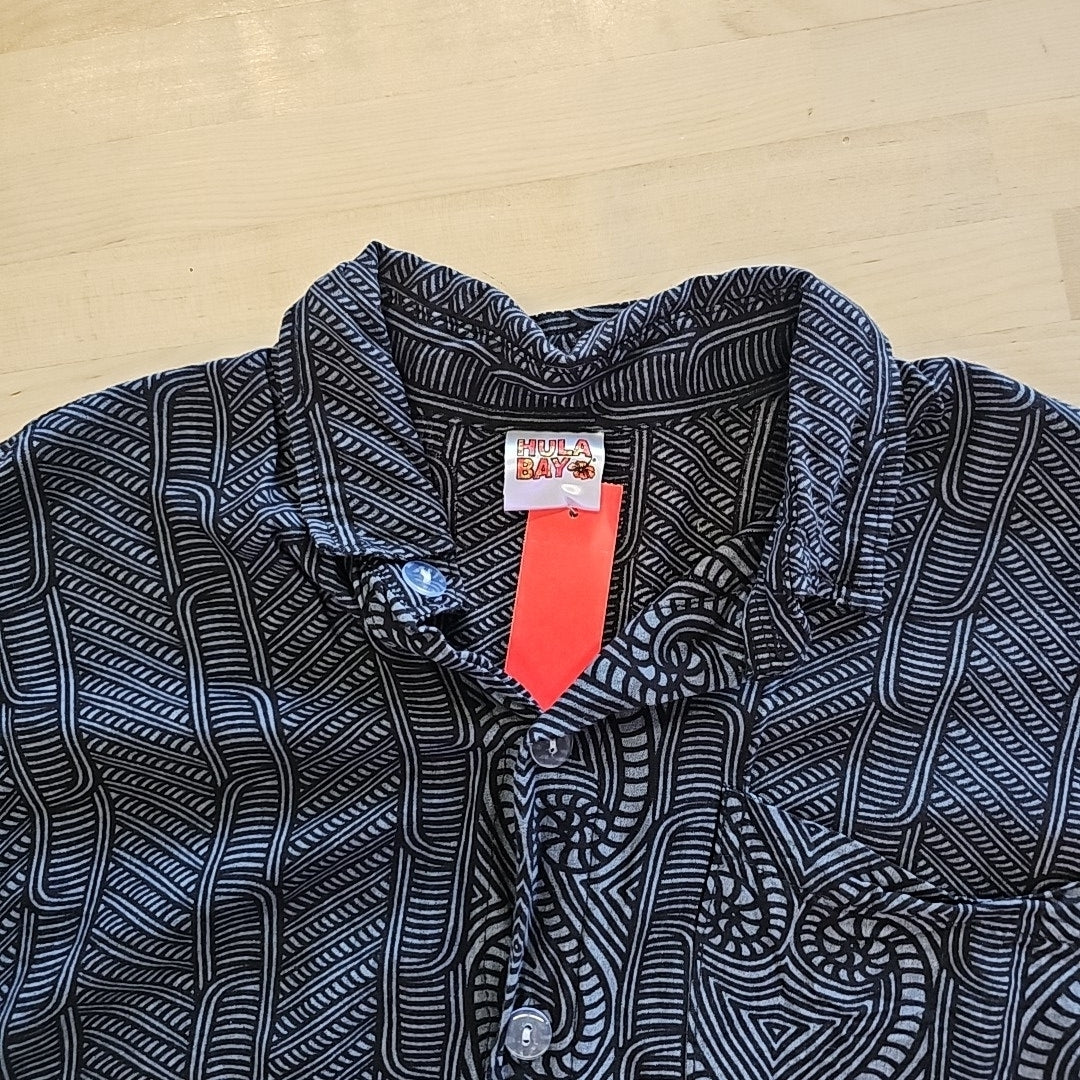 Hula Bay Size M Gray Preloved MENS Button Down Shirt