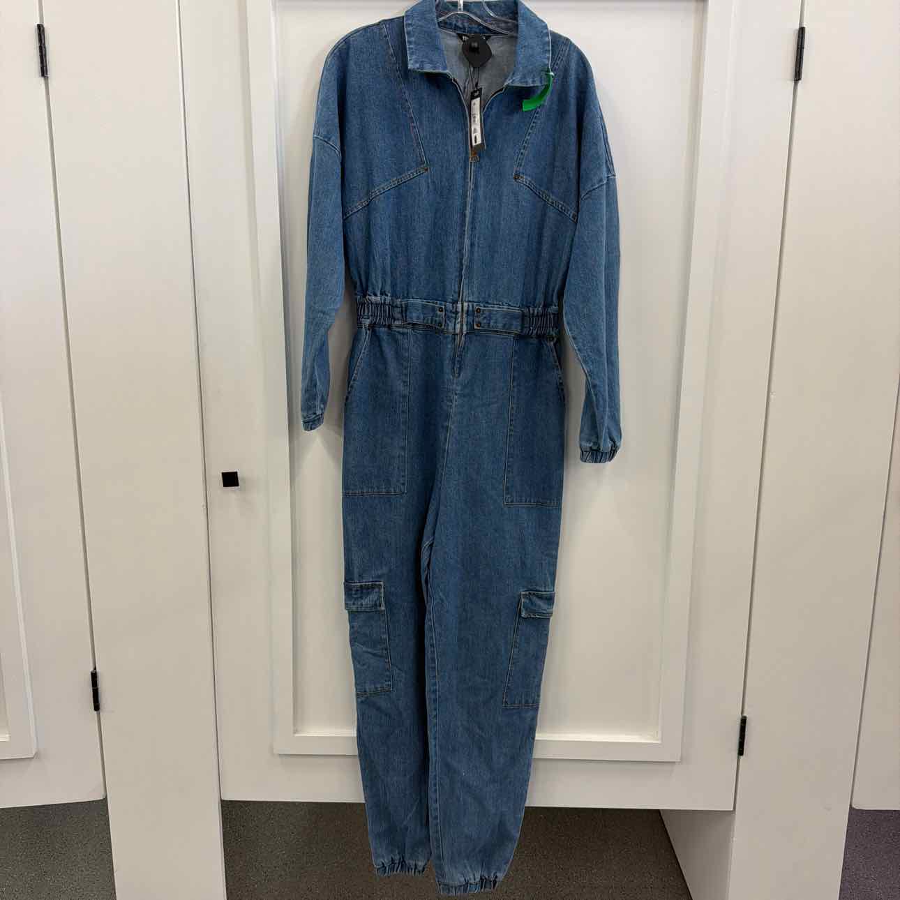Steve Madden Women's Trista Denim Cargo Jumpsuit - Blue Denim