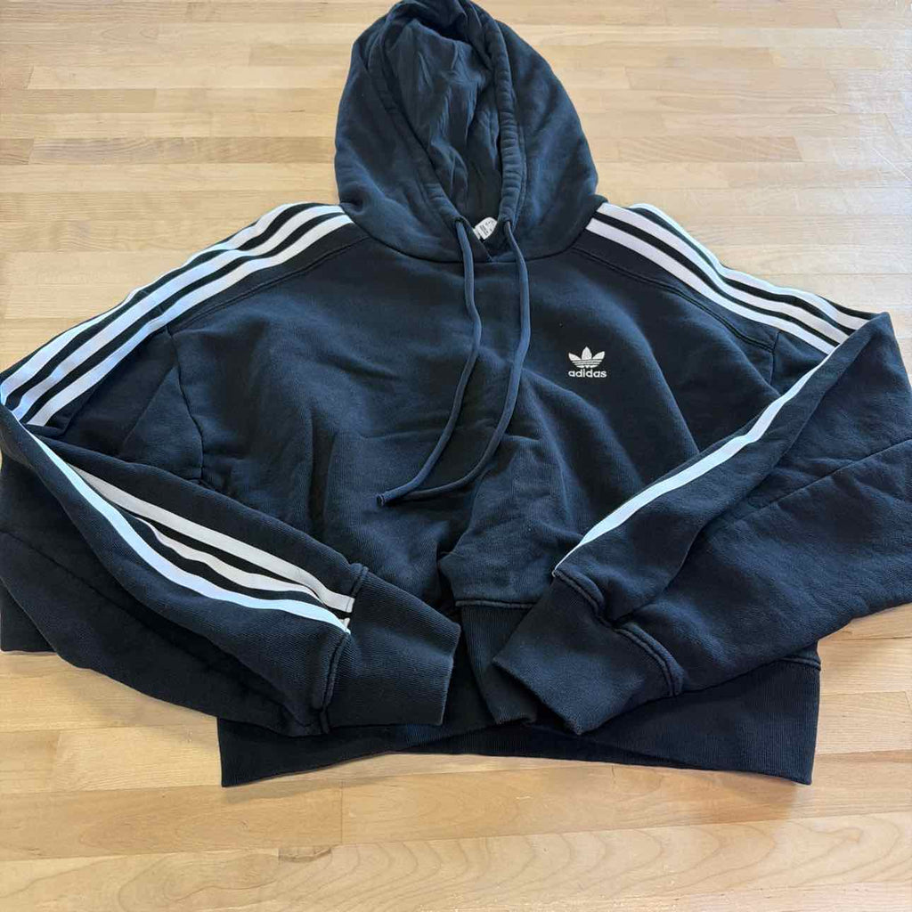 Adidas Size XS Black Preloved Crop Sweatshirt
