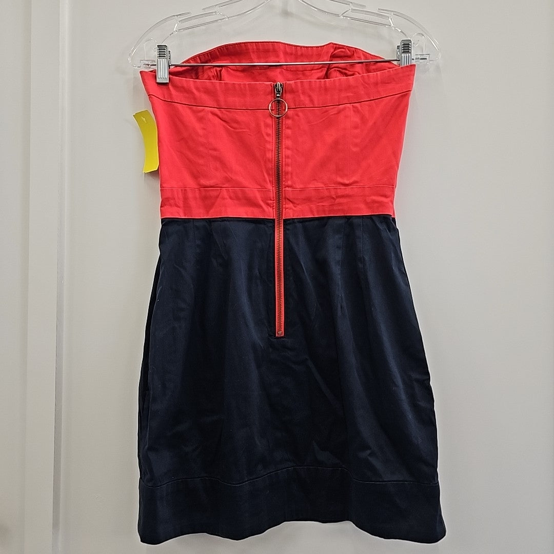 French Connection Size 4 Red & Blue Dress