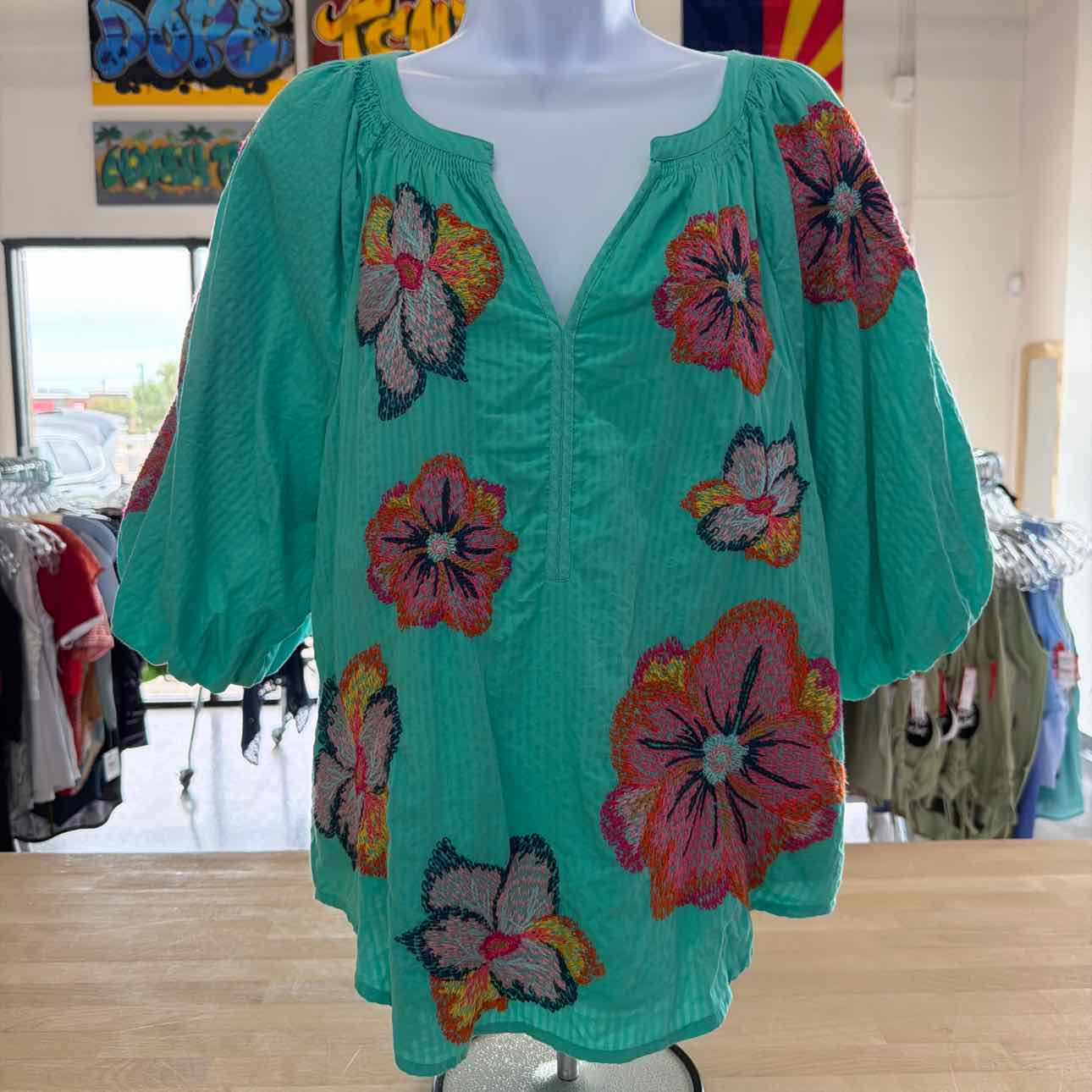 Maeve Size S Teal Preloved Blouse LS