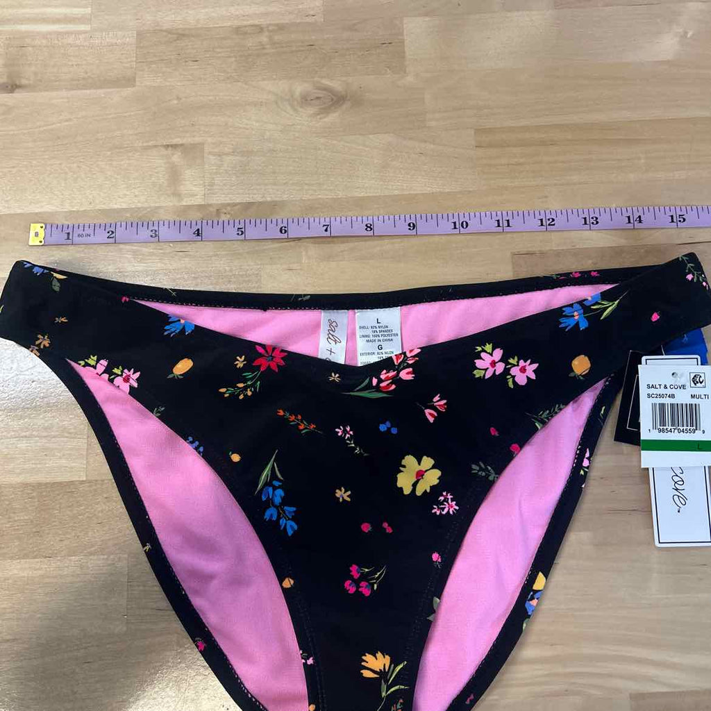 Salt + Cove Size L Floral-Print V-Front Hipster Bottoms