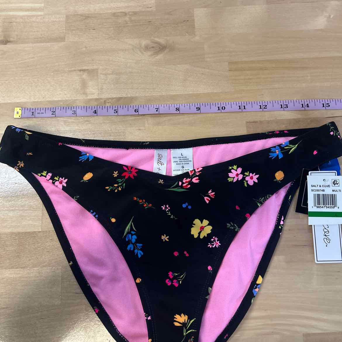 Salt + Cove Size L Floral-Print V-Front Hipster Bottoms