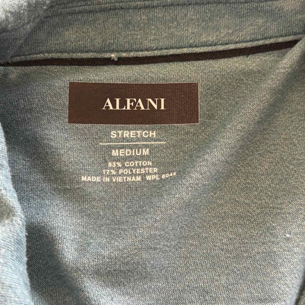 Alfani Size M Teal Preloved MENS Polo