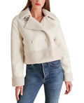 Steve Madden Women's Athen Faux-Shearling Aviator Jacket