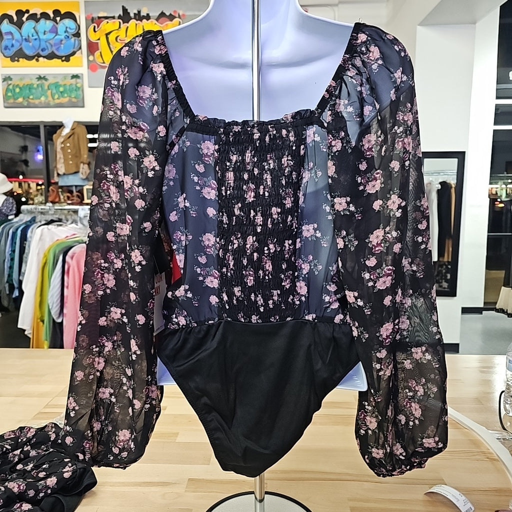Celebrity Pink Juniors' Ruched Long-Sleeve Bodysuit