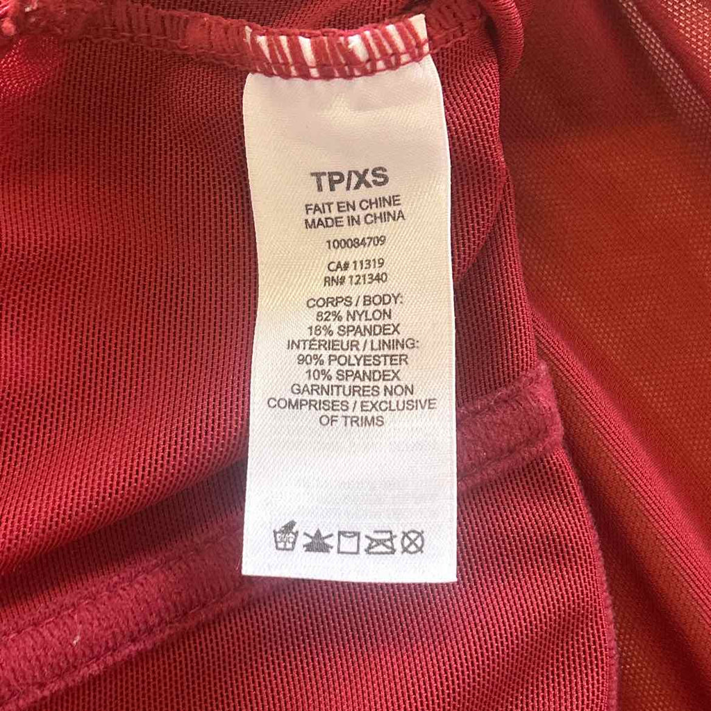 Garage Size XS Red Nylon Preloved Corset