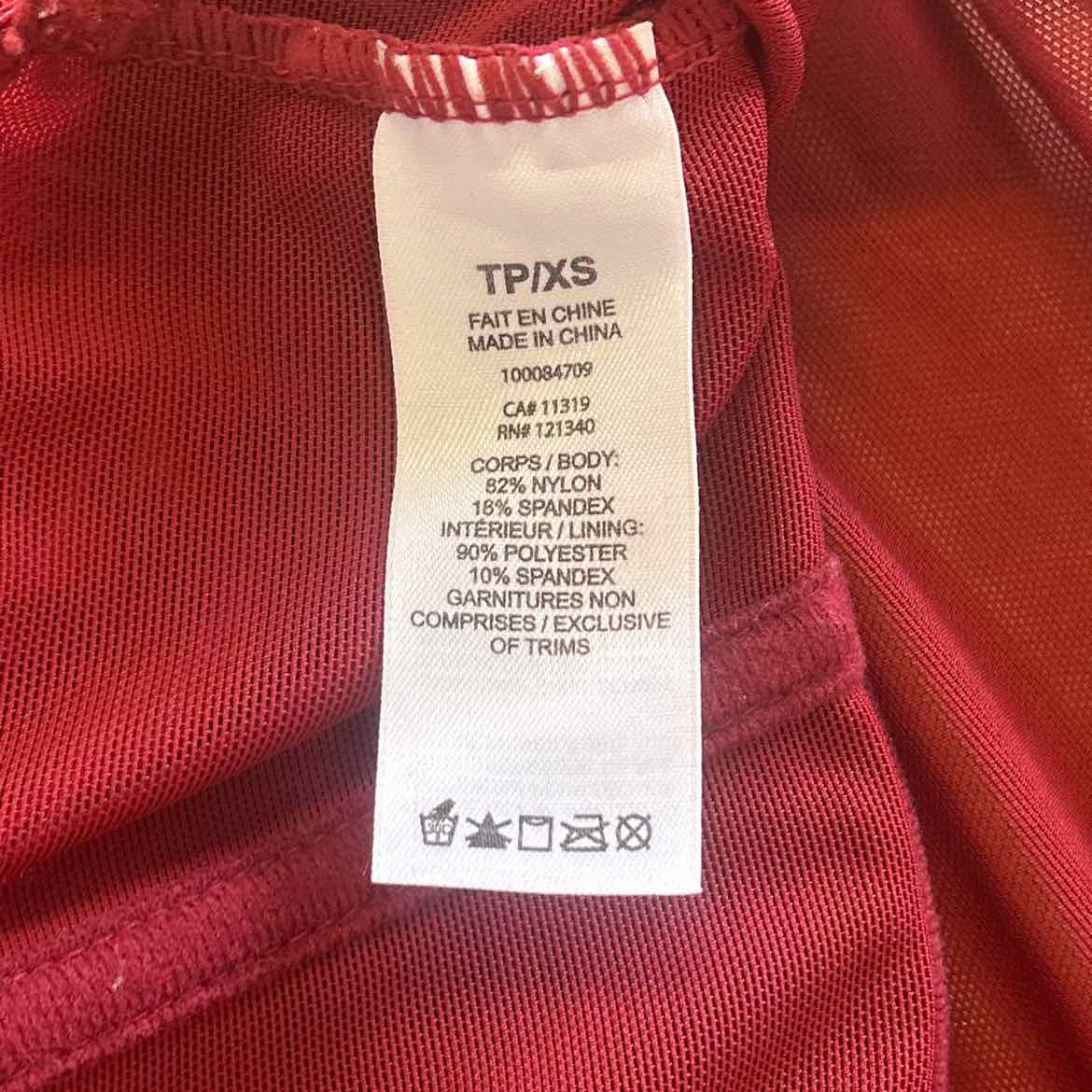 Garage Size XS Red Nylon Preloved Corset