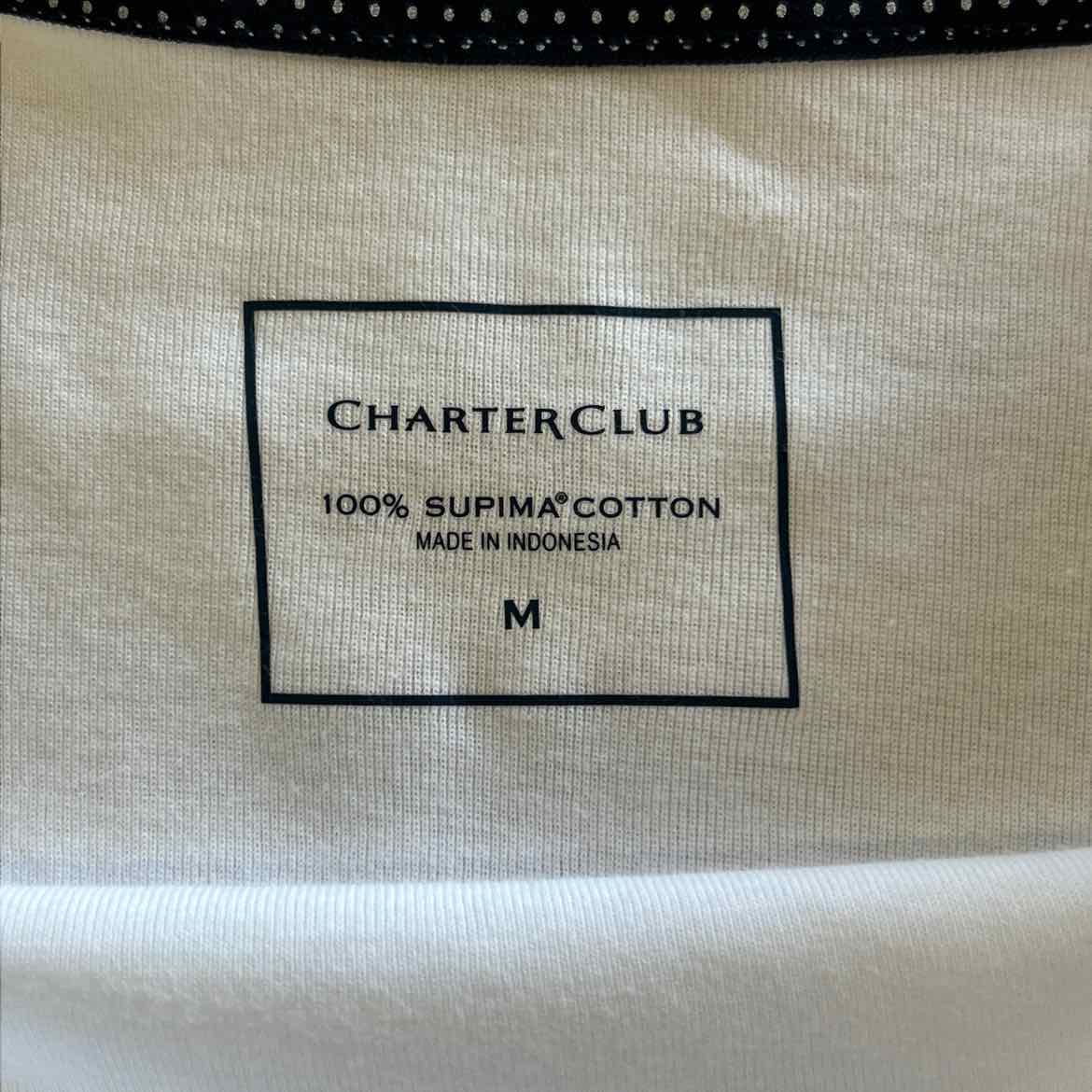 Charter Club Size M White Long Sleeve