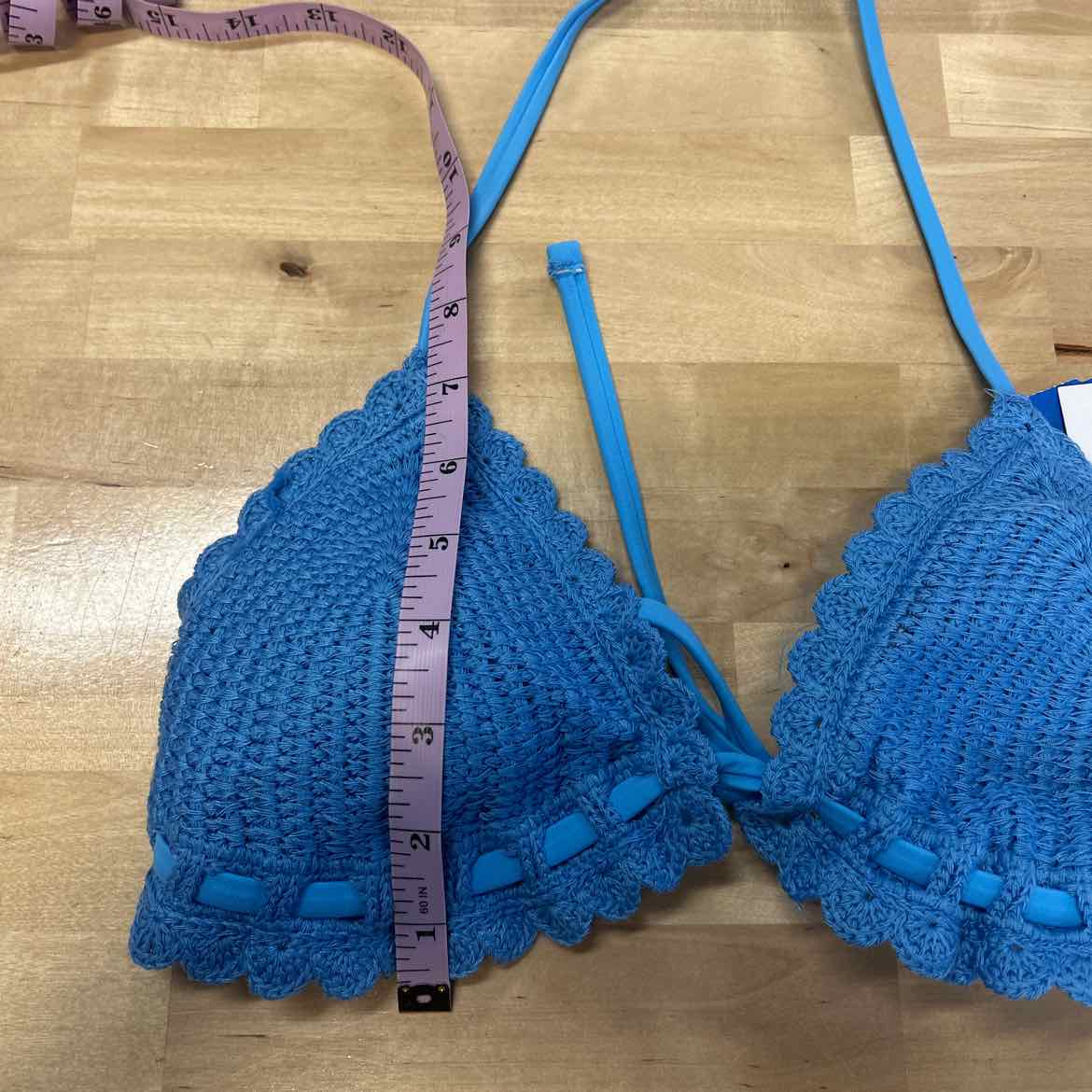 Salt + Cove Size M Crochet Halter Triangle Bikini