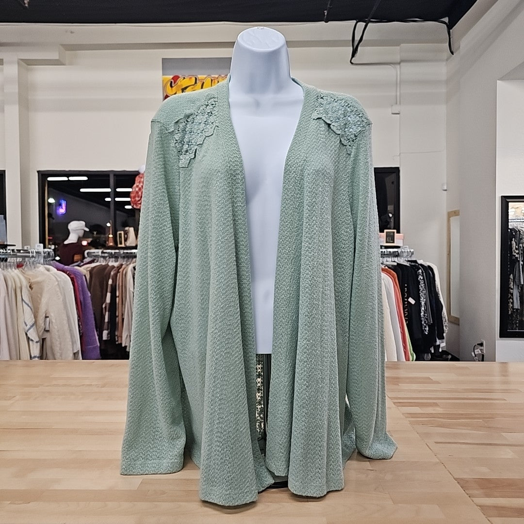 LA Threads Size 1X Teal Cardigan