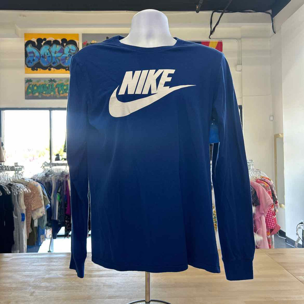 Nike Size M Blue Preloved MENS Long Sleeve Shirt
