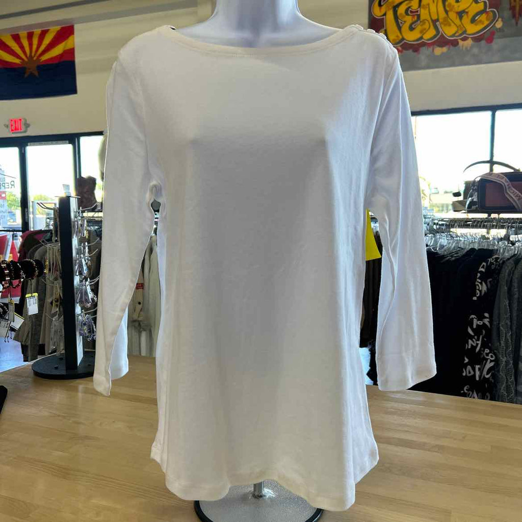 Charter Club Size M White Long Sleeve