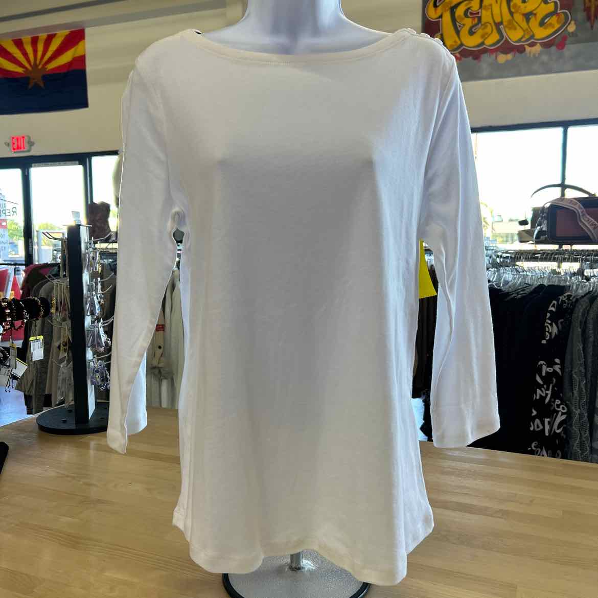 Charter Club Size M White Long Sleeve