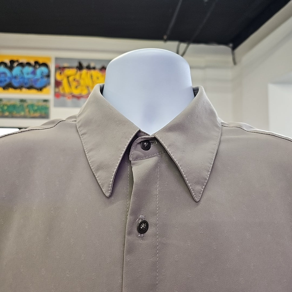 White Diamond Size L Beige Used MENS Button Down Shirt