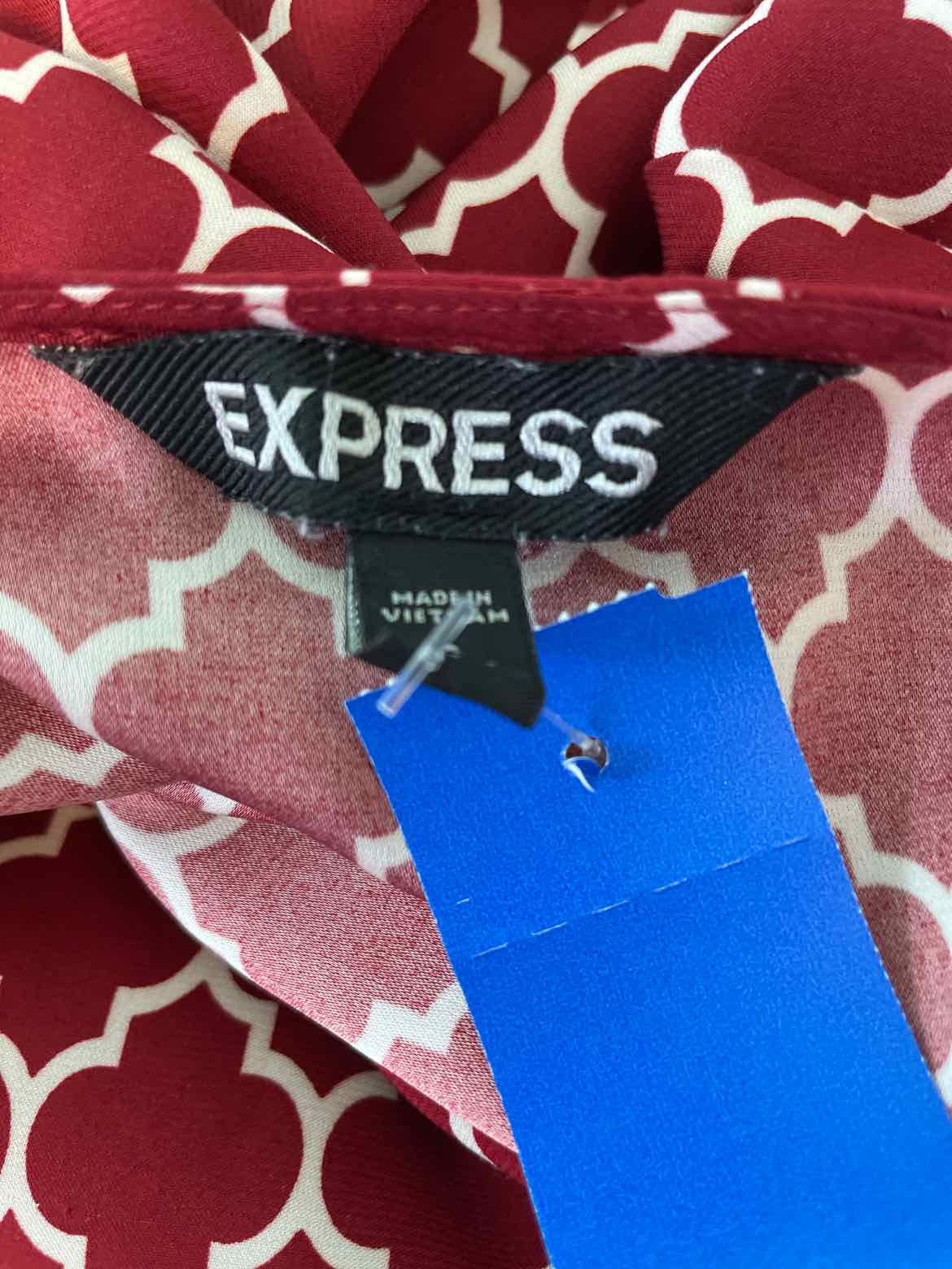 Express Size S Brick red & tan Blouse