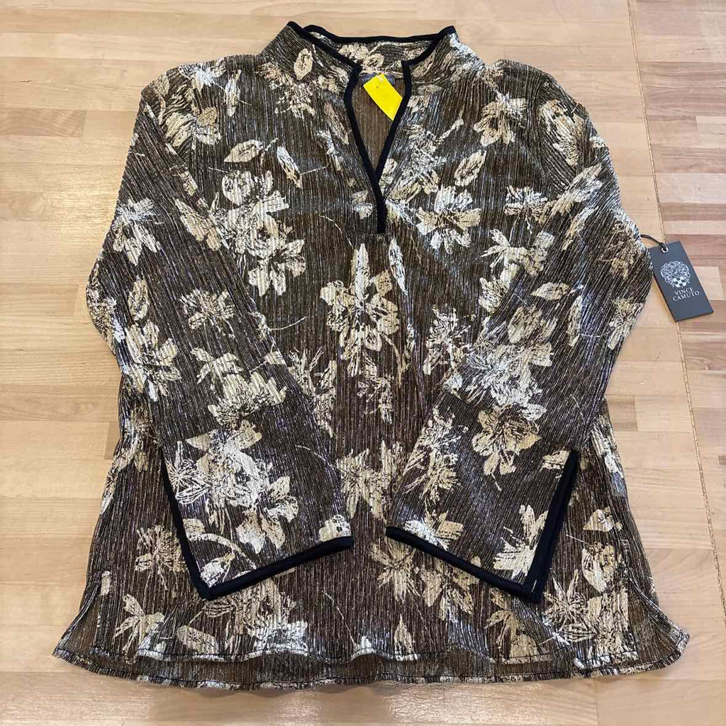 Vince Camuto Size XL Gold/ Black Blouse