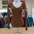 we the free Size XS Brown Ribbed Preloved Long Sleeve