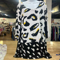 Style & Co. Size L White Black Preloved Blouse LS