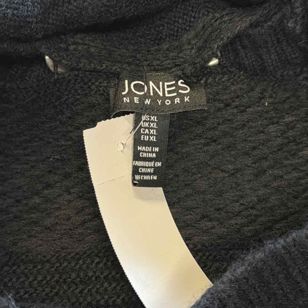 Jones New York Women's Fair Isle Crewneck Sweater & Scarf - Jones Black