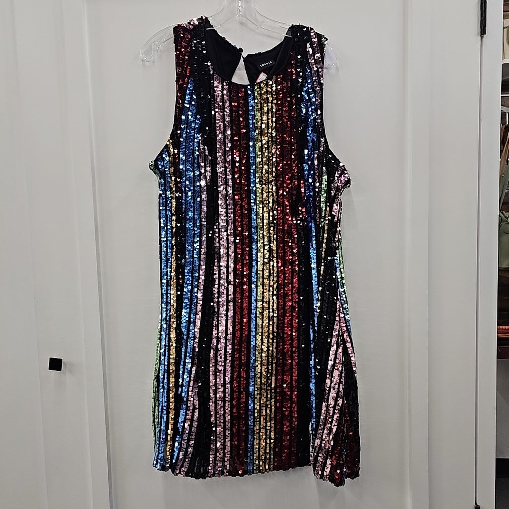 Torrid Size 3X Rainbow Sequined Preloved Dress