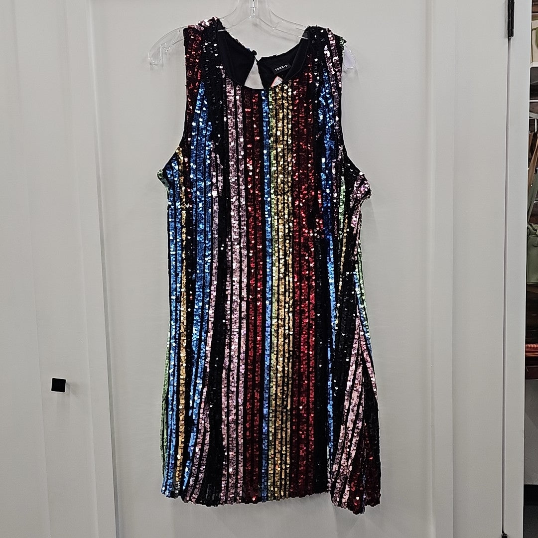 Torrid Size 3X Rainbow Sequined Preloved Dress