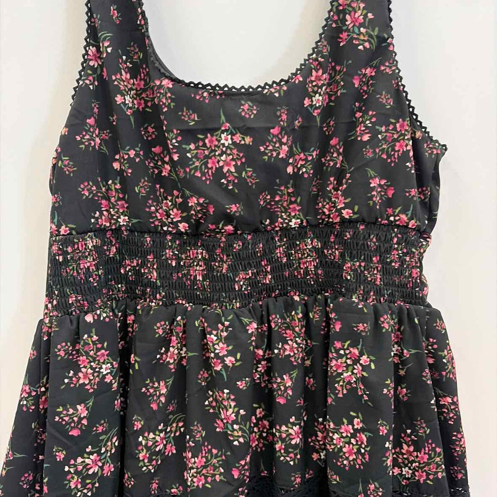 Planet Heart Juniors' Printed Sleeveless Corset Mini Dress - Black Beauty