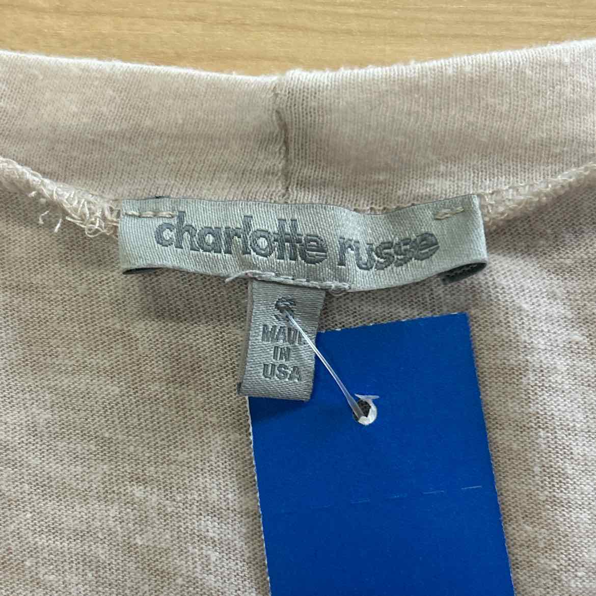 Charlotte Russe Size S Tan Preloved T-Shirt SS