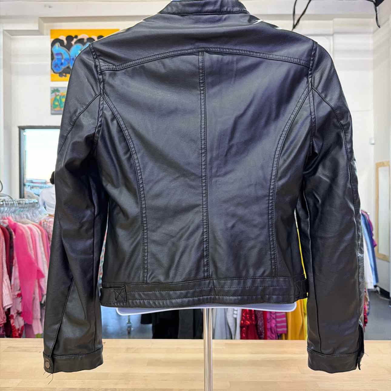 Miss Selfie Size L Black Leather Used Jacket