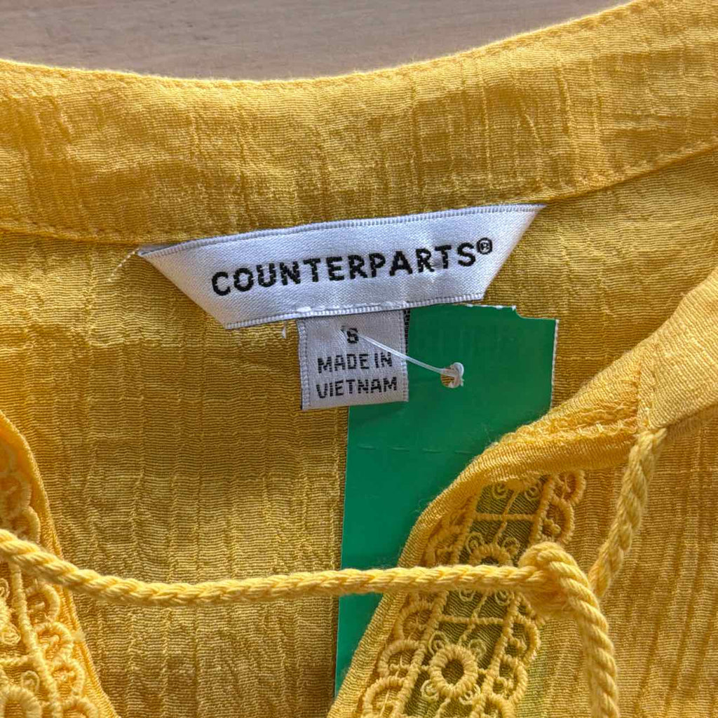 Counterparts Size S Yellow Preloved Blouse LS