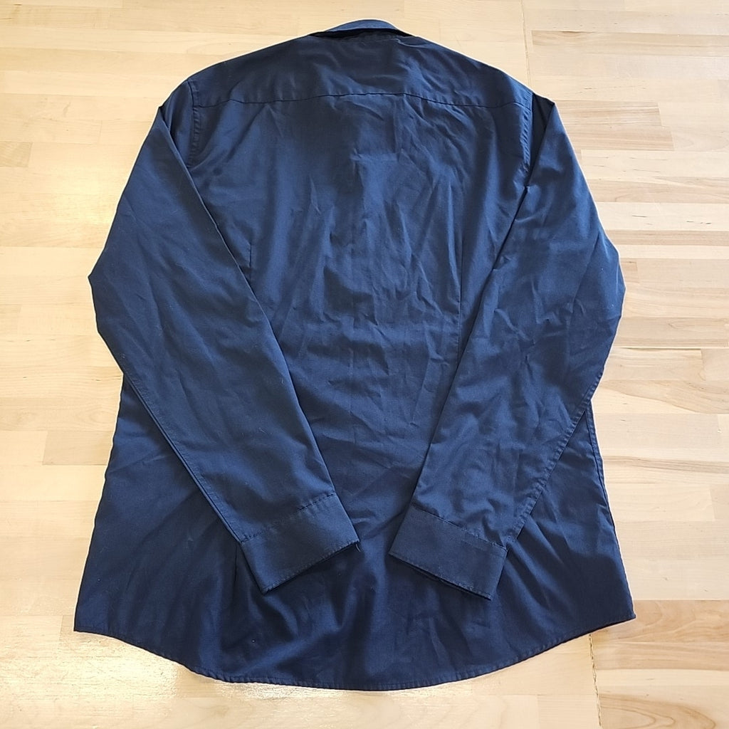 H&M Size L navy blue MENS Button Down Shirt